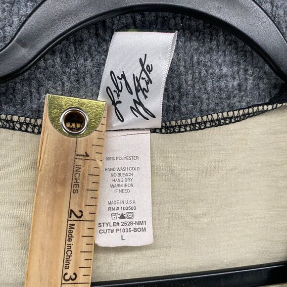 Lily White Blouse Top Womens L Black Mesh V-Neck Y2K Whimsigoth Fairy Grunge 90s - Picture 5 of 8